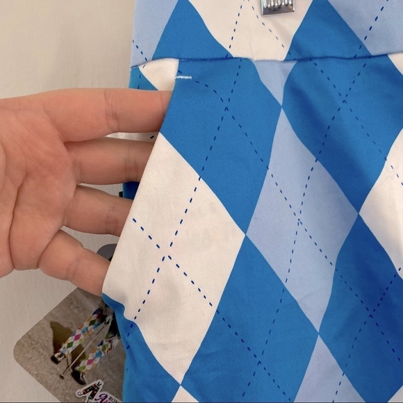 Royal and Awesome Blue and White Argyle Golf Skort - Picture 5 of 9